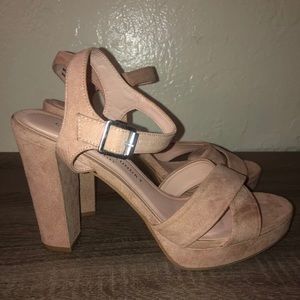 Chinese Laundry Nude Suede Heels Size 8